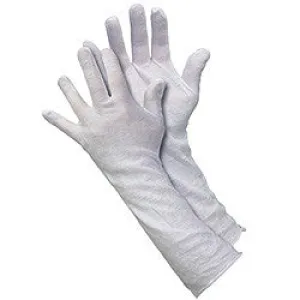 12" Heavy Weight Mens' 100% White Cotton Lisle Inspection Gloves