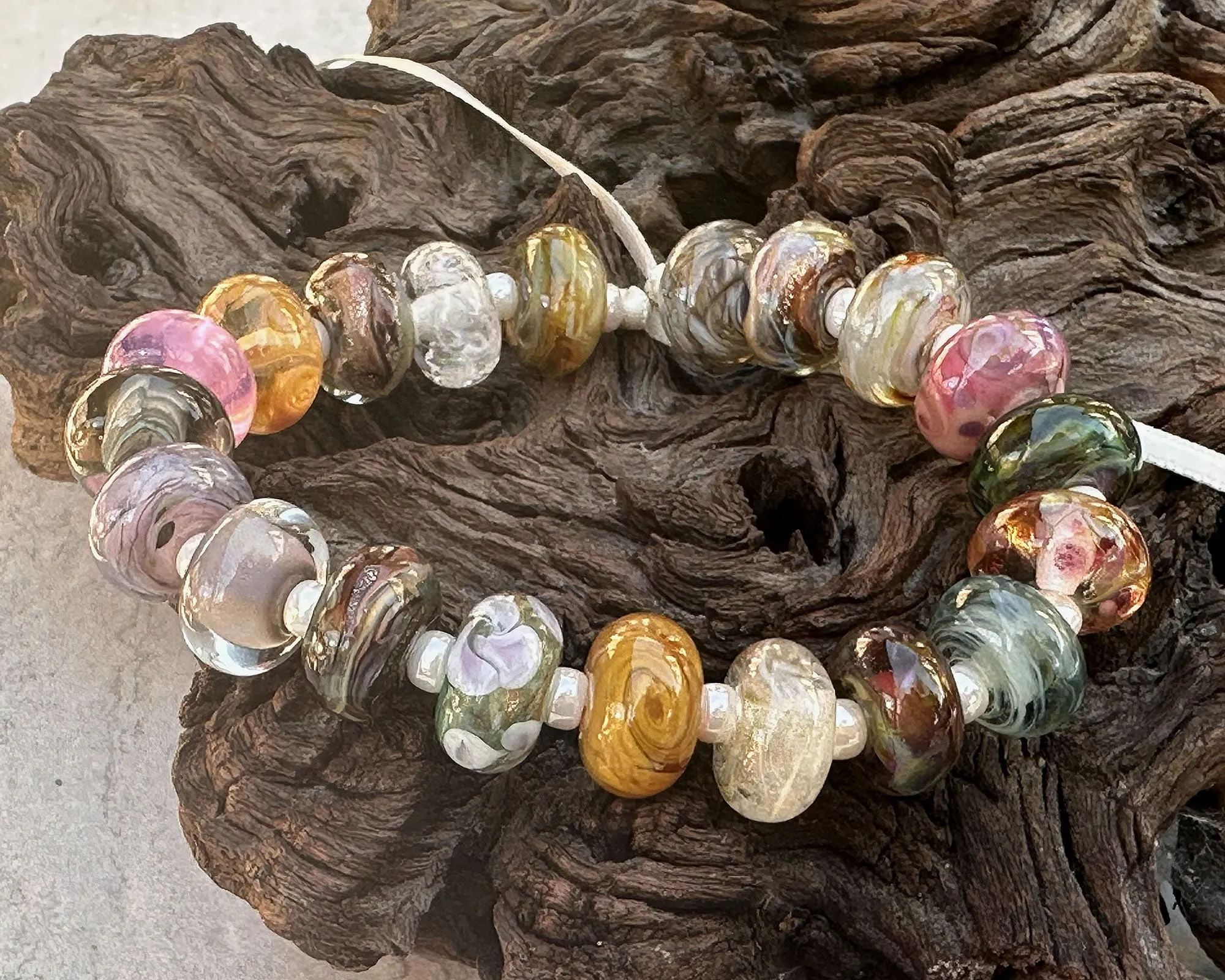 20 Soft Tones Orphan Lampwork Beads Mix SRA