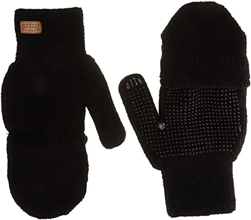 5110 - Alyeska® Lined Black Half-Finger with Convertible Mitt Hood