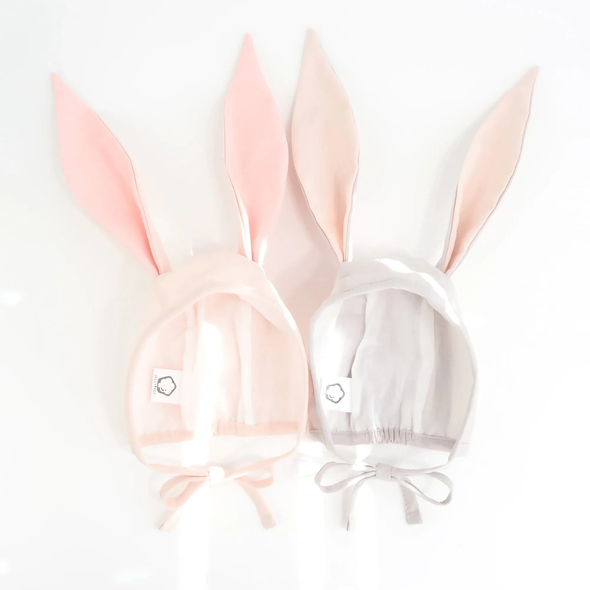 Baby Bunny Bonnet Muslin Lined Rabbit Hat | Warm Grey