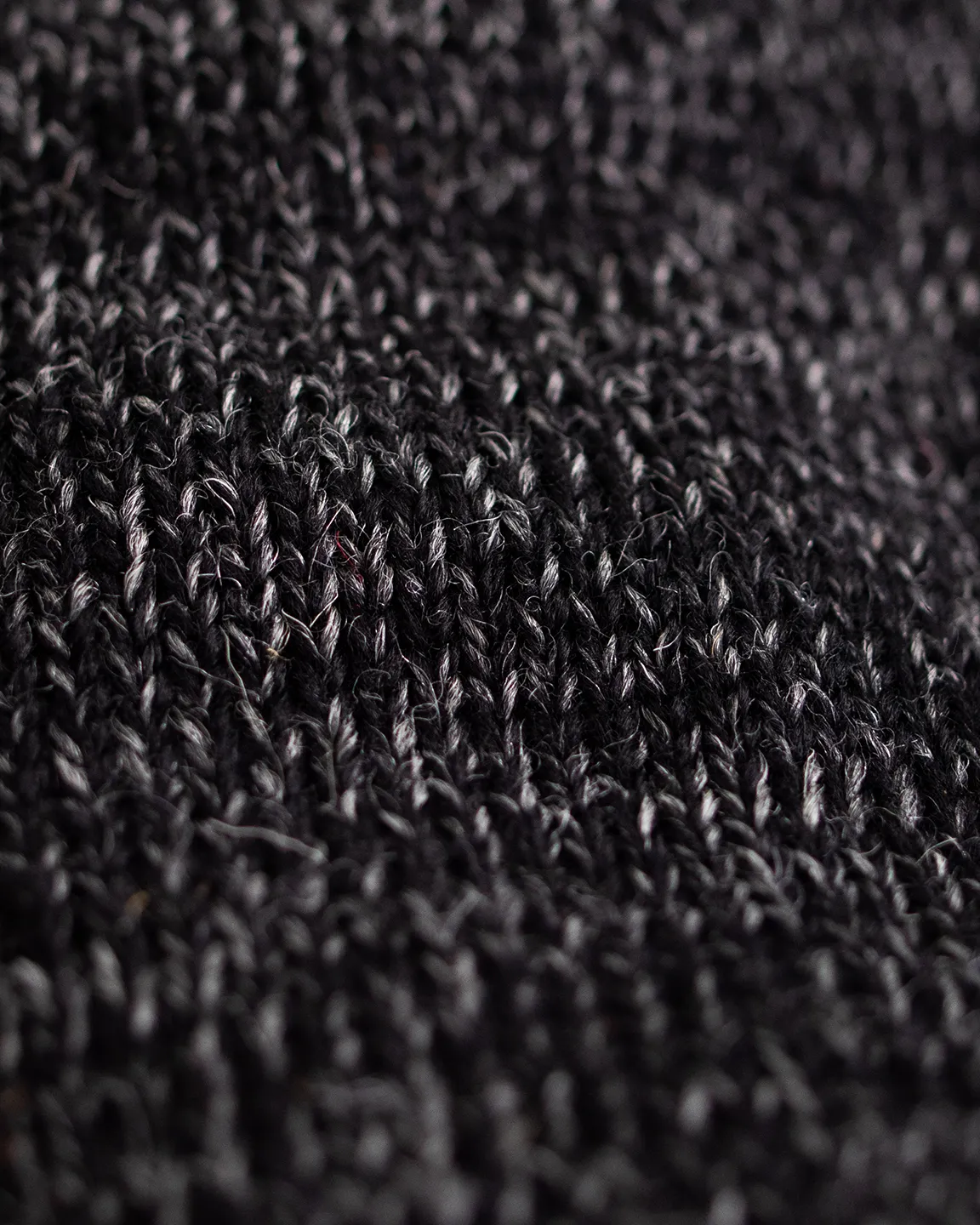 Black Melange Convertible Fingerless 'Glomitt' with Natural Deerskin