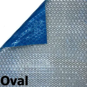 Blue/Silver Oval 12 mil Commercial Grade Above Ground Pool Solar Cover