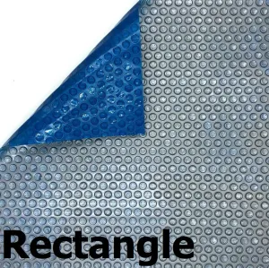 Blue/Silver Rectangular 12 mil Commercial Grade Above Ground Pool Solar Cover