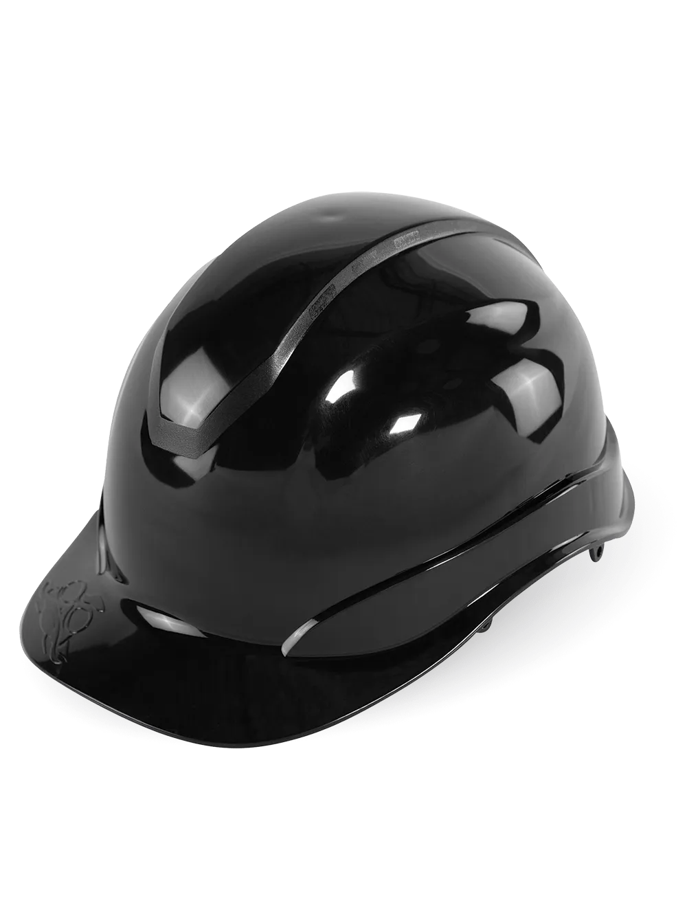 Bullhead Safety™ Head Protection Black Unvented Cap Style Hard Hat With Six-Point Ratchet Suspension - HH-C2-K