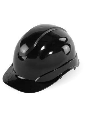 Bullhead Safety™ Head Protection Black Unvented Cap Style Hard Hat With Six-Point Ratchet Suspension - HH-C2-K