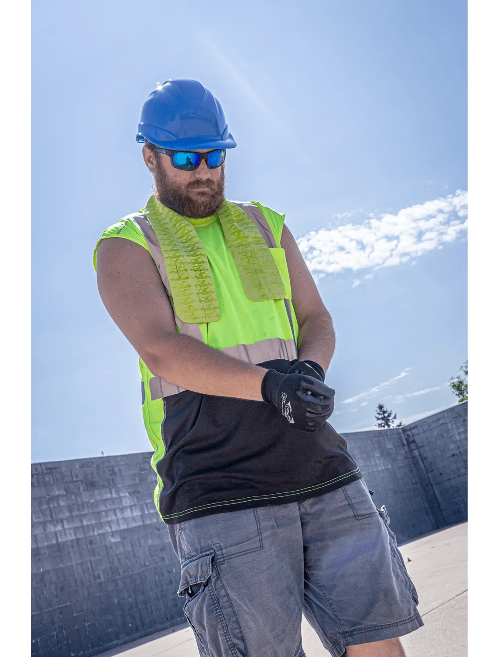Bullhead Safety™ Head Protection Blue Unvented Cap Style Hard Hat With Six-Point Ratchet Suspension - HH-C2-B