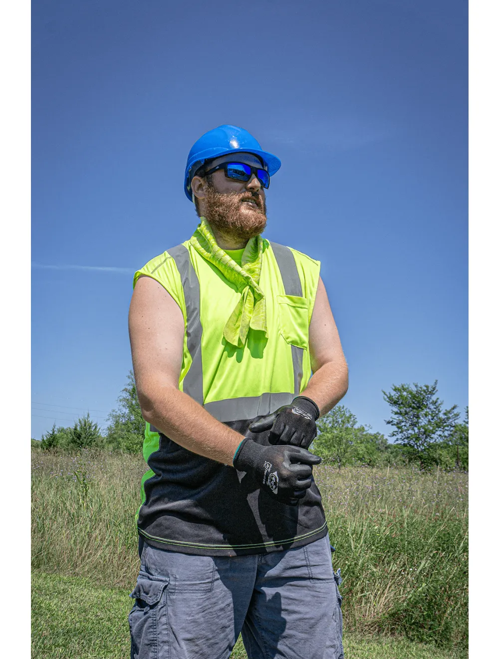 Bullhead Safety™ Head Protection Blue Unvented Cap Style Hard Hat With Six-Point Ratchet Suspension - HH-C2-B