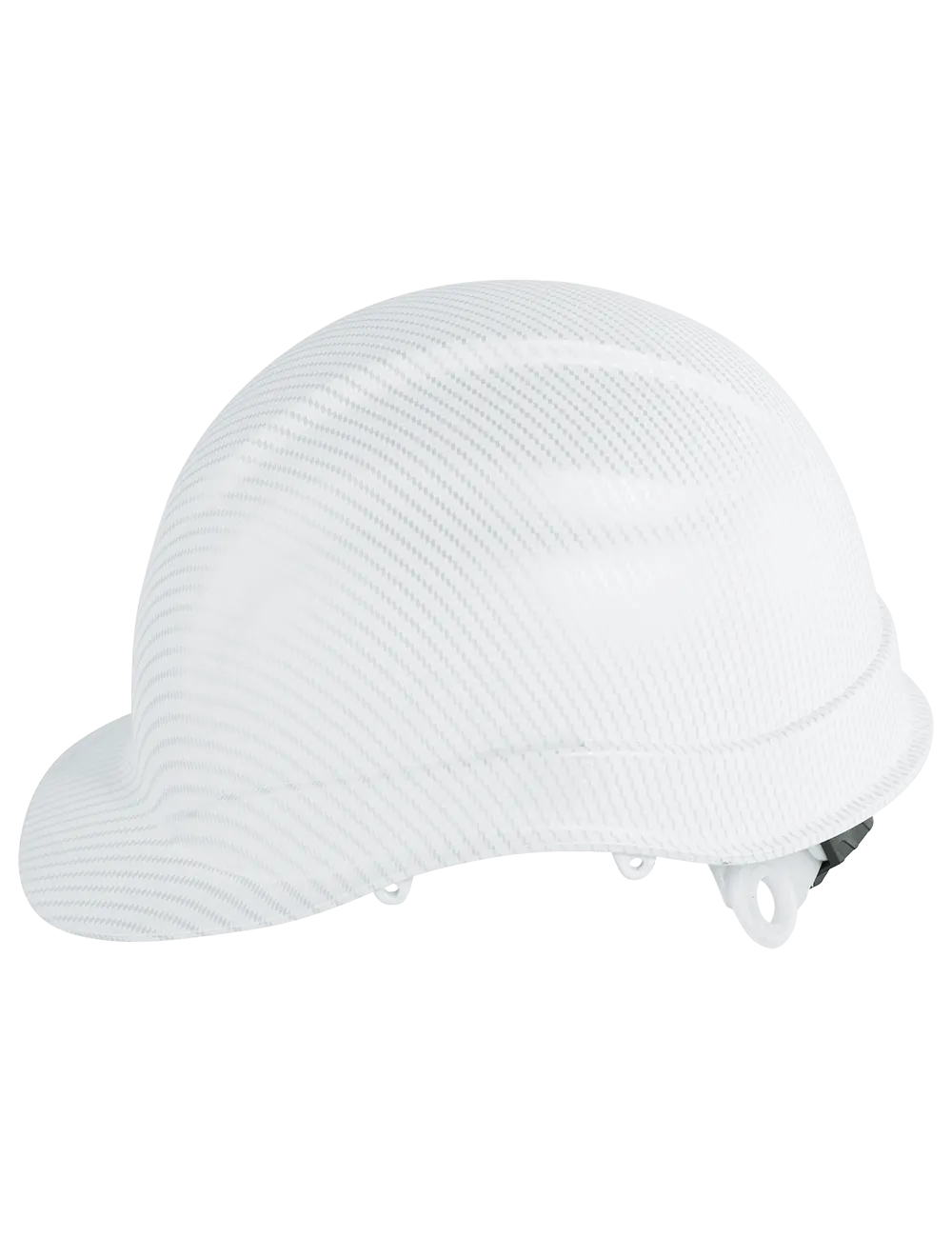 Bullhead Safety™ Head Protection Matte White Graphite Unvented Cap Style Hard Hat With Six-Point Ratchet Suspension - HH-C2-C