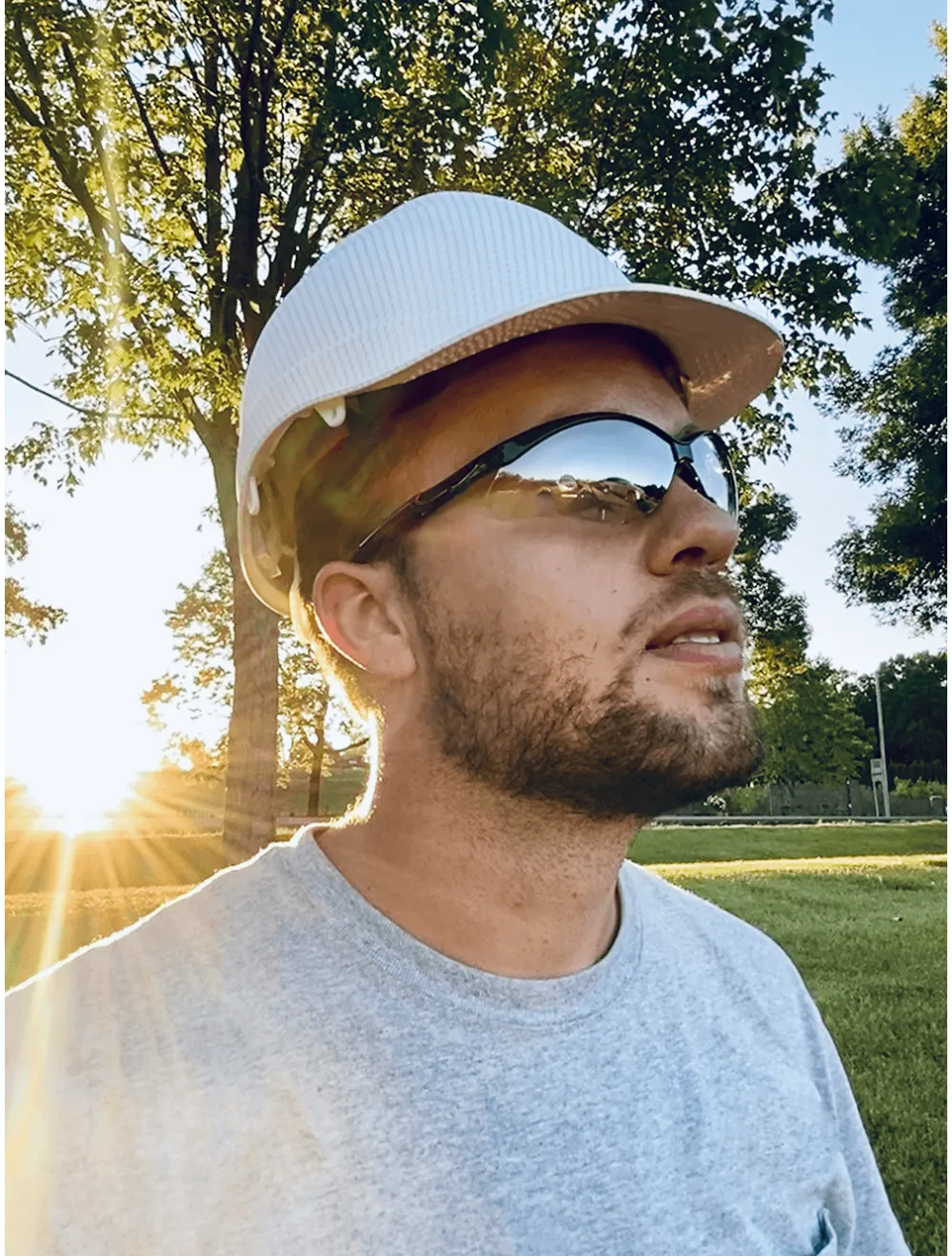 Bullhead Safety™ Head Protection Matte White Graphite Unvented Cap Style Hard Hat With Six-Point Ratchet Suspension - HH-C2-C