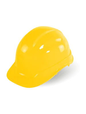 Bullhead Safety™ Head Protection Yellow Unvented Cap Style Hard Hat With Six-Point Slide Lock Suspension - HH-C1-Y