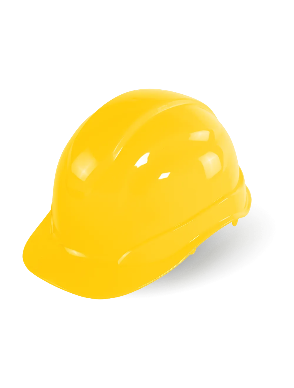 Bullhead Safety™ Head Protection Yellow Unvented Cap Style Hard Hat With Six-Point Slide Lock Suspension - HH-C1-Y