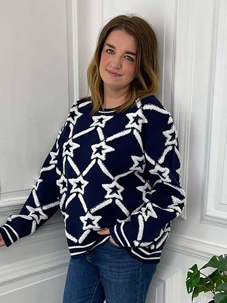 Chunky Balloon Sleeve Knit - Denim