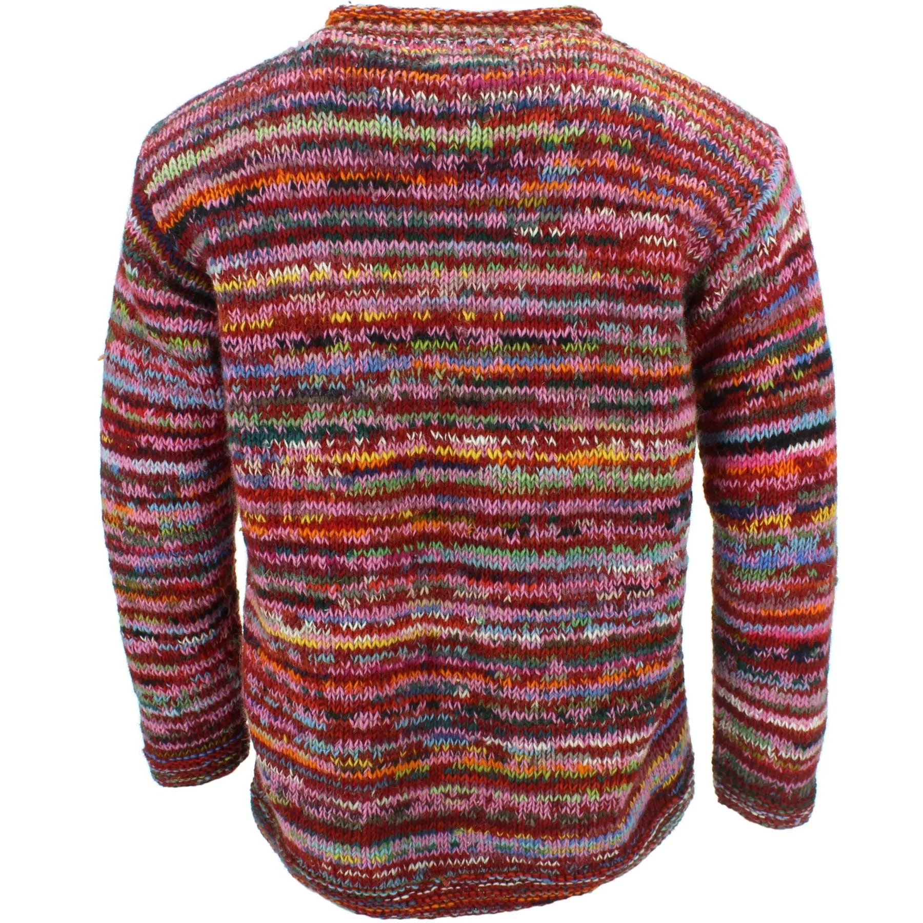 Chunky Wool Knit Space Dye Jumper - Rose