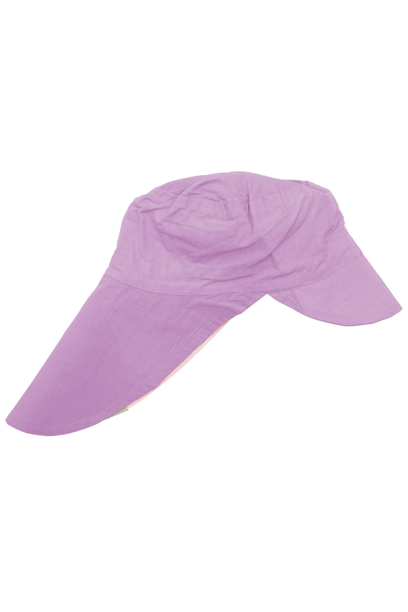 CRISP POPLIN REVERSIBLE SUN CAP - SOFT PINK LILAC