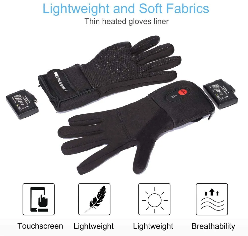 Day Wolf Non-Slip Thin Heated Liner Gloves