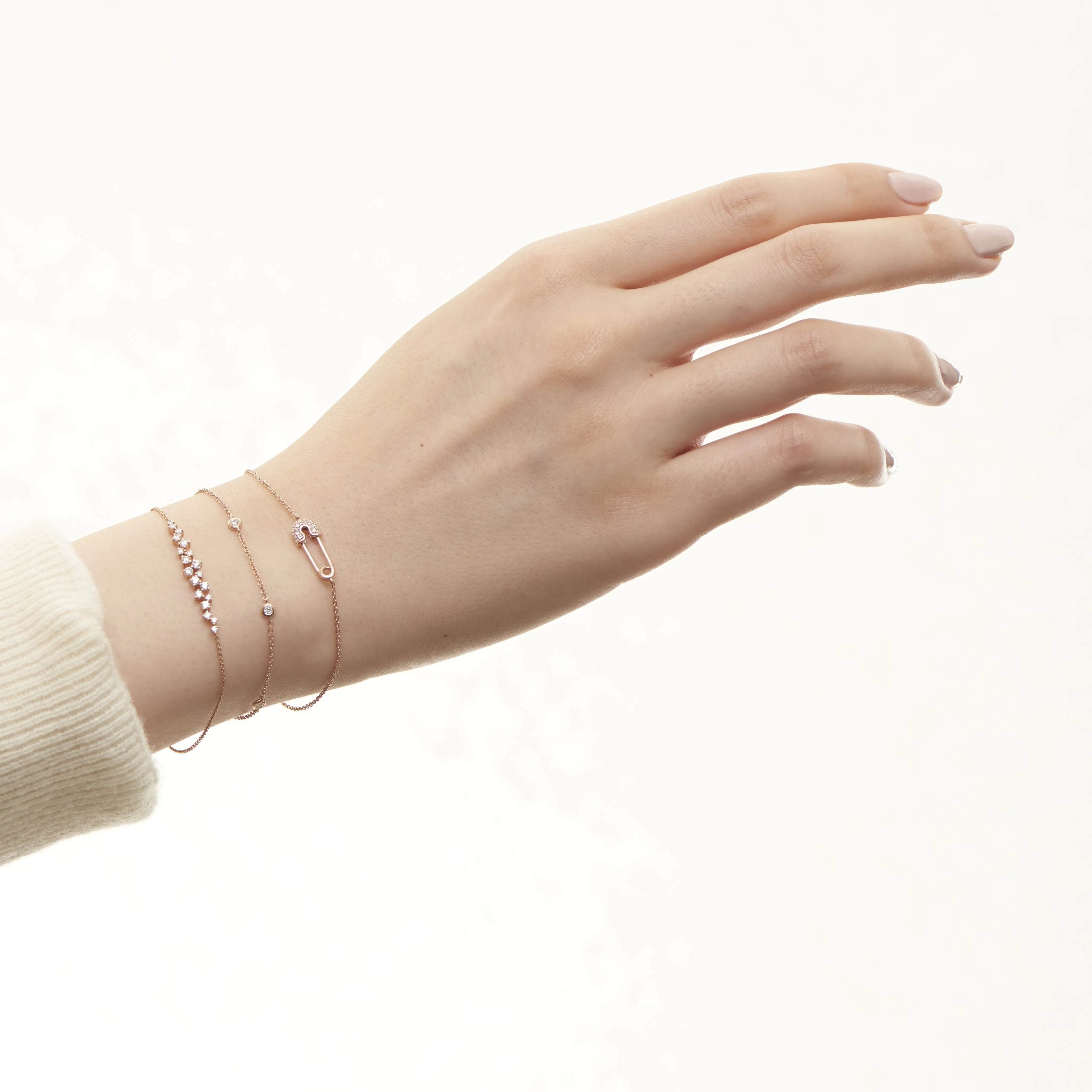 Diamond Safety Pin Bracelet