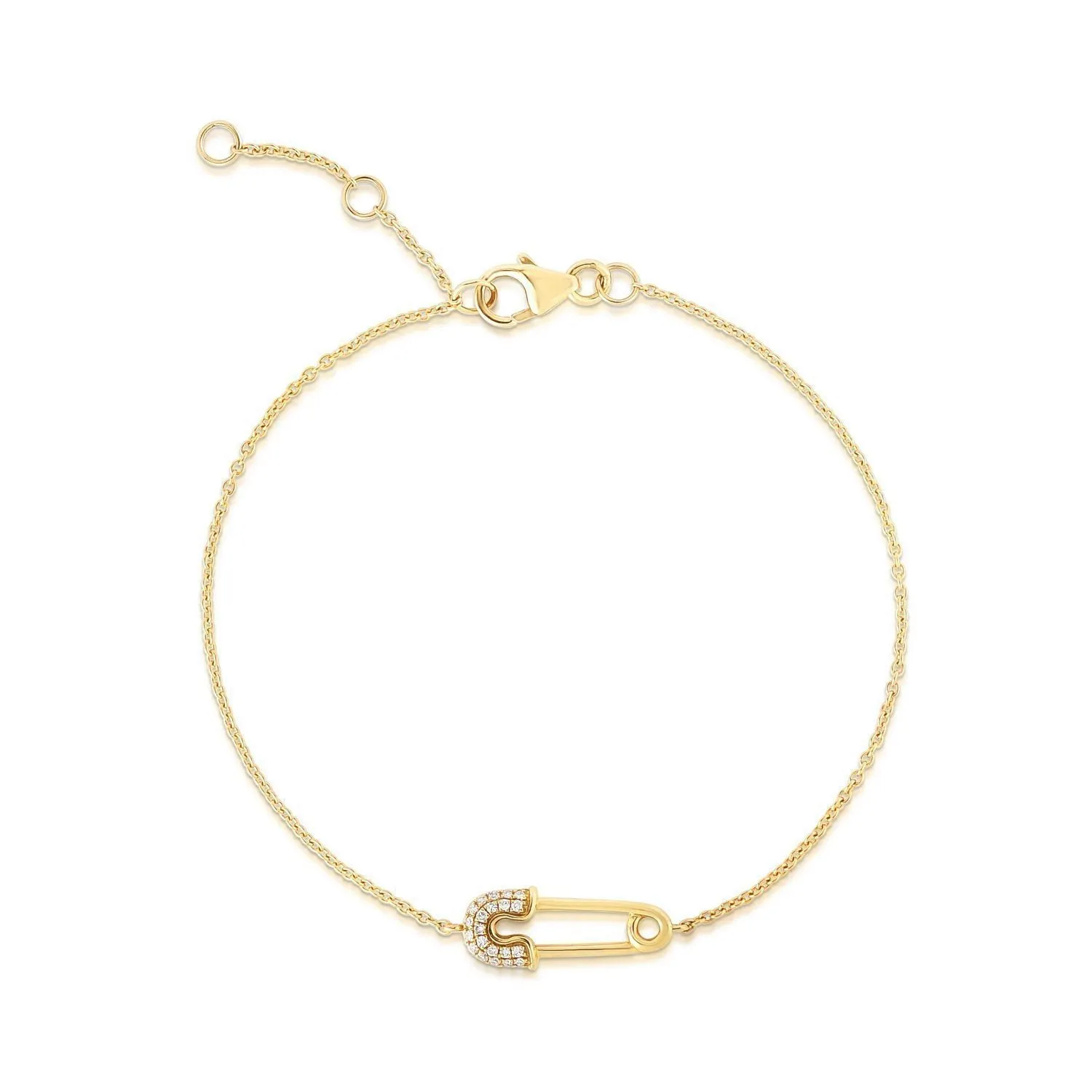 Diamond Safety Pin Bracelet
