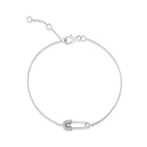 Diamond Safety Pin Bracelet