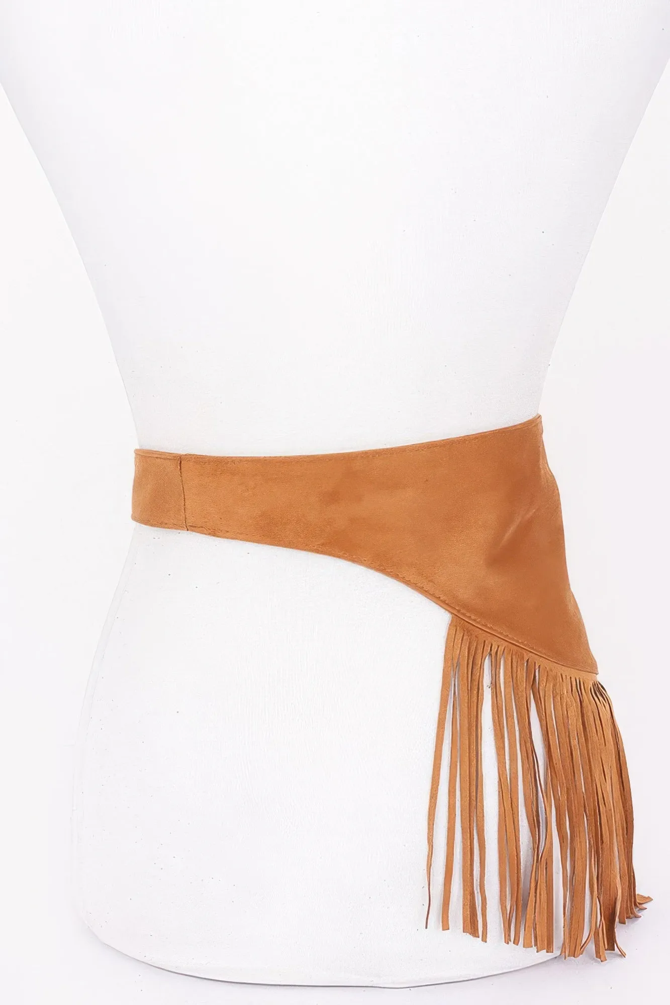 Faux Suede Fringe Belt