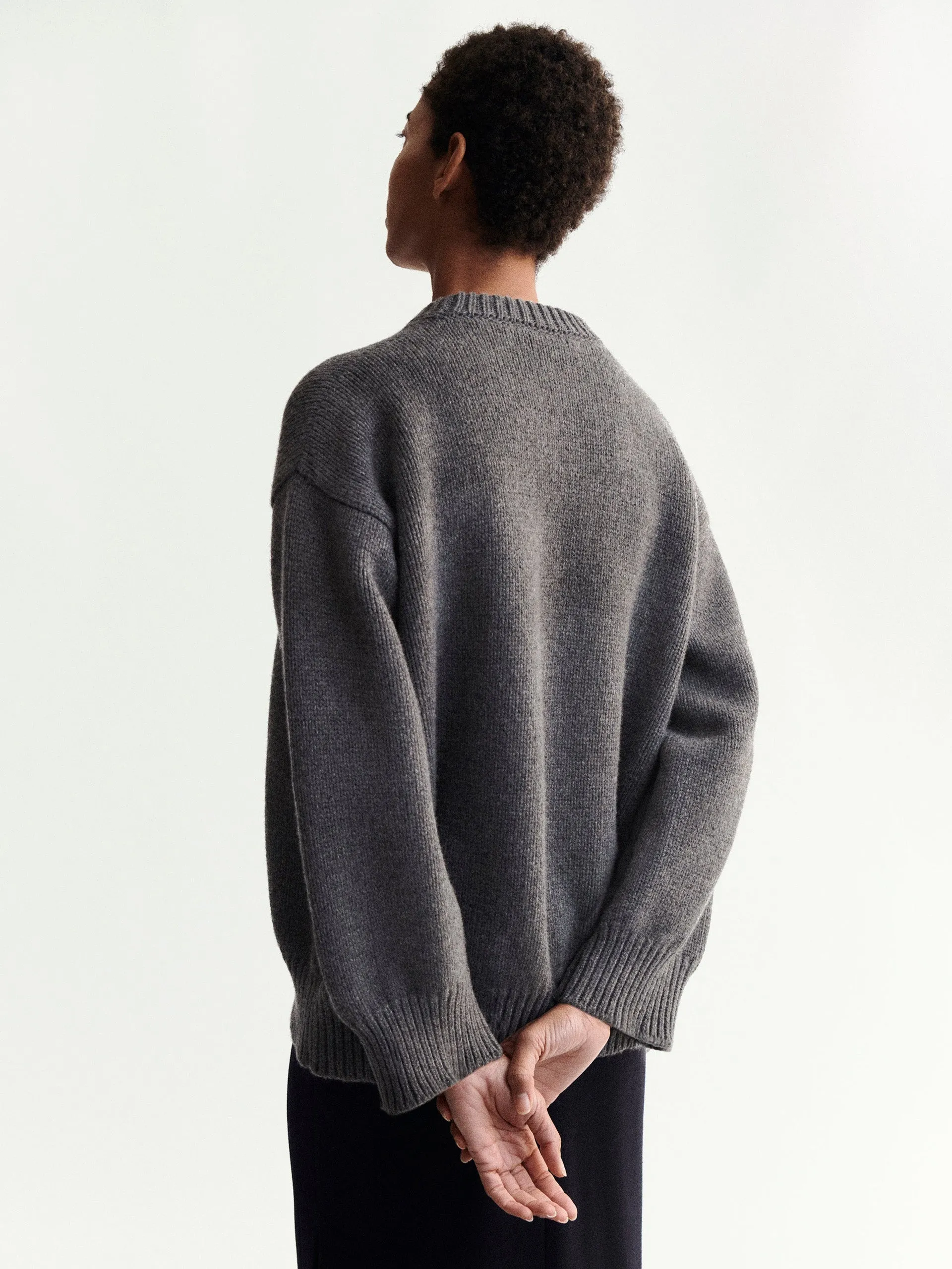Grey Caragh chunky slouch Geelong crewneck