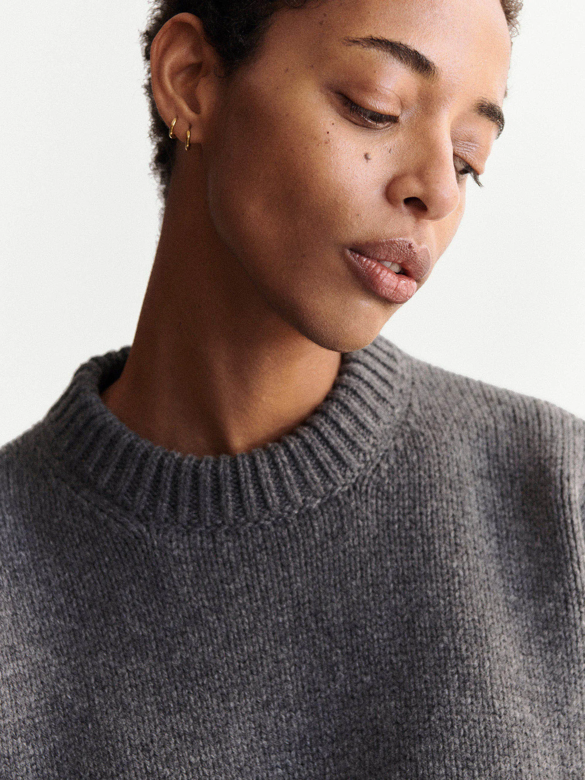 Grey Caragh chunky slouch Geelong crewneck