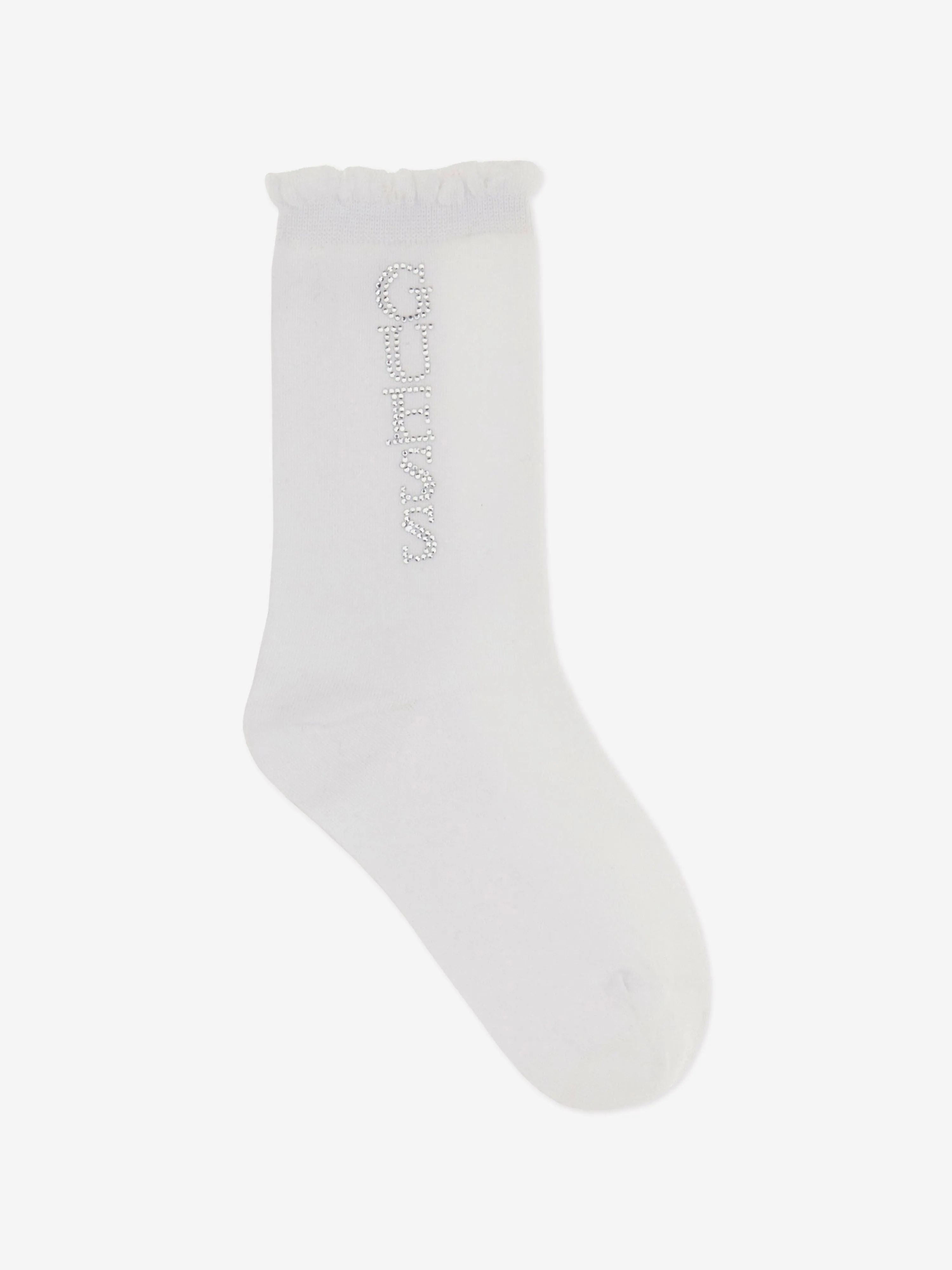 Guess Girls Logo Socks in White