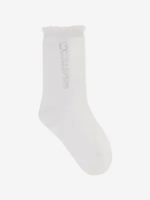 Guess Girls Logo Socks in White