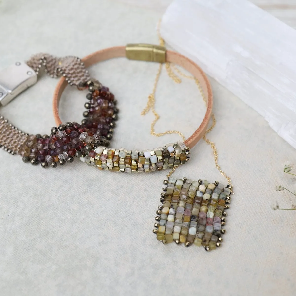 Hand Woven Soft Bracelet of Tundra Sapphire
