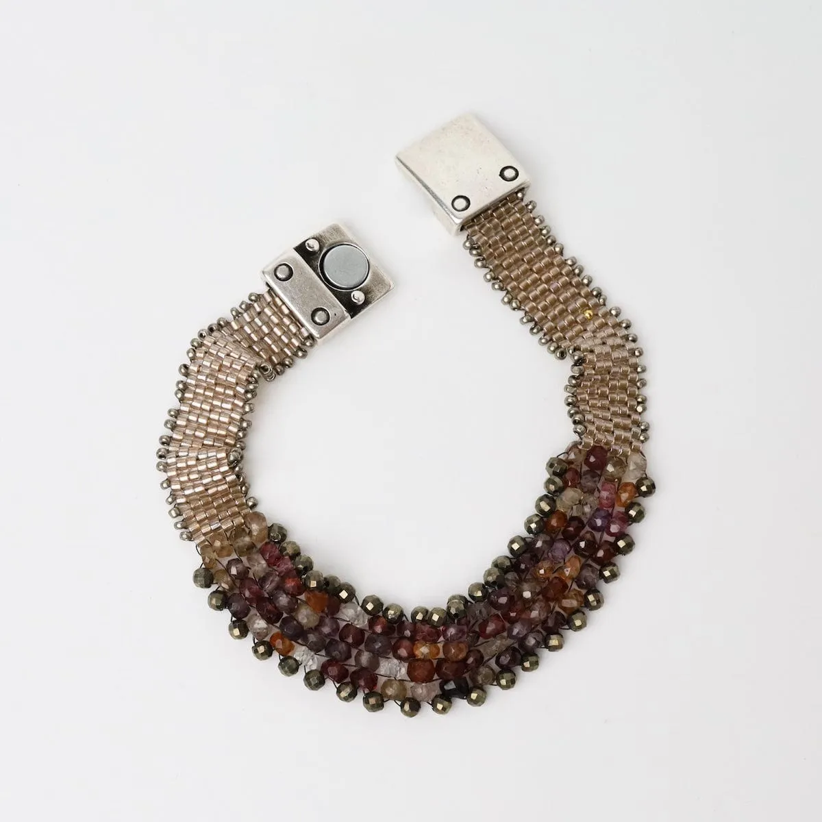 Hand Woven Soft Bracelet of Tundra Sapphire