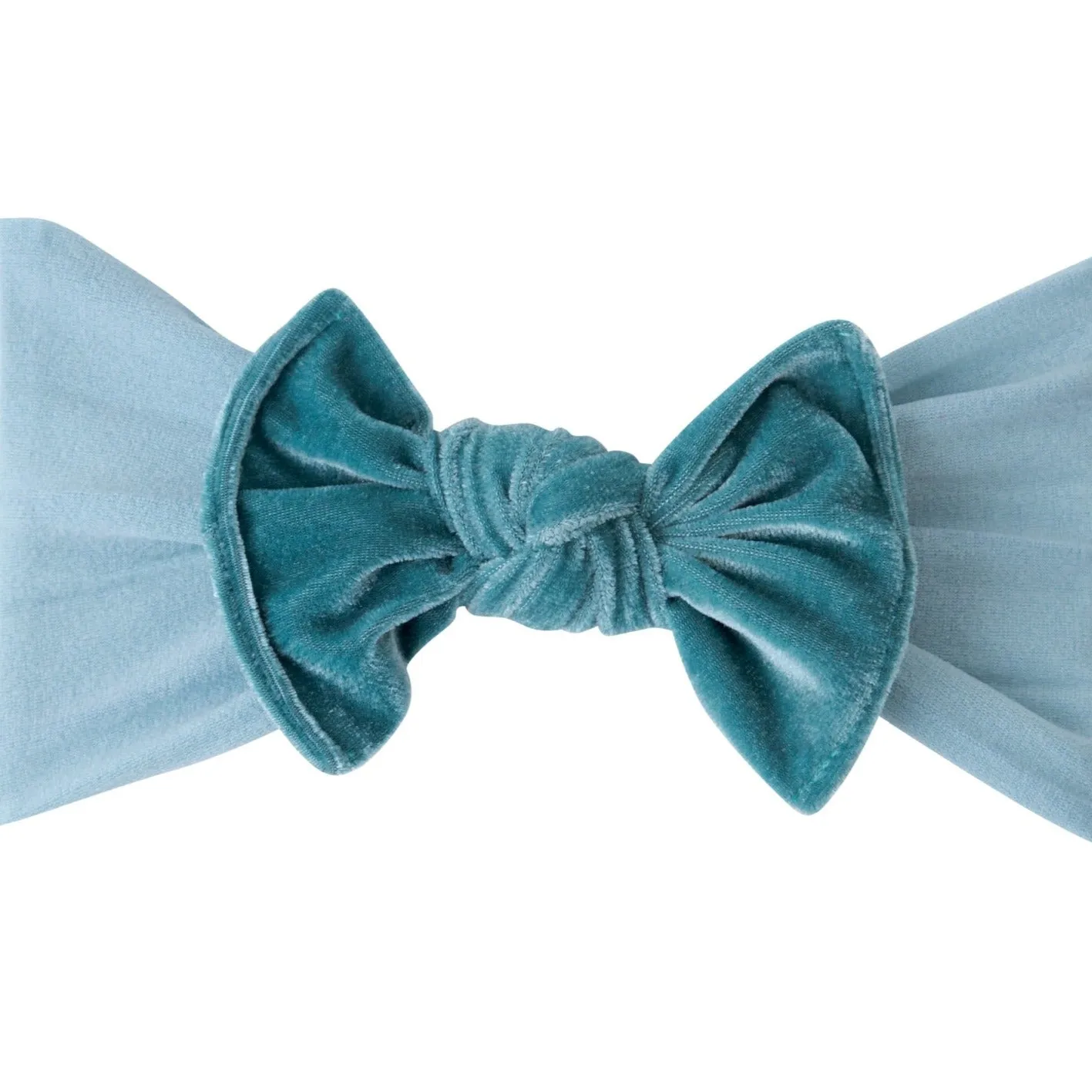 Kate Velvet Bow Headwrap - Capri Blue