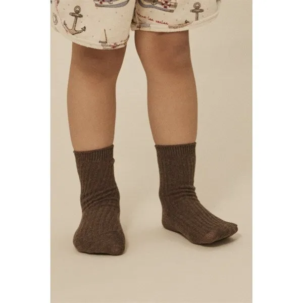 Konges Sløjd Socks 3-Pack Rib Soft Grey/Ment/Brown