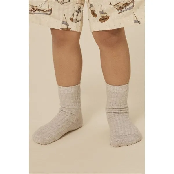 Konges Sløjd Socks 3-Pack Rib Soft Grey/Ment/Brown