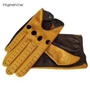 Leather Driving Gloves Car Driving Motorcycle Leather Gloves Luxury Goatskin Gift