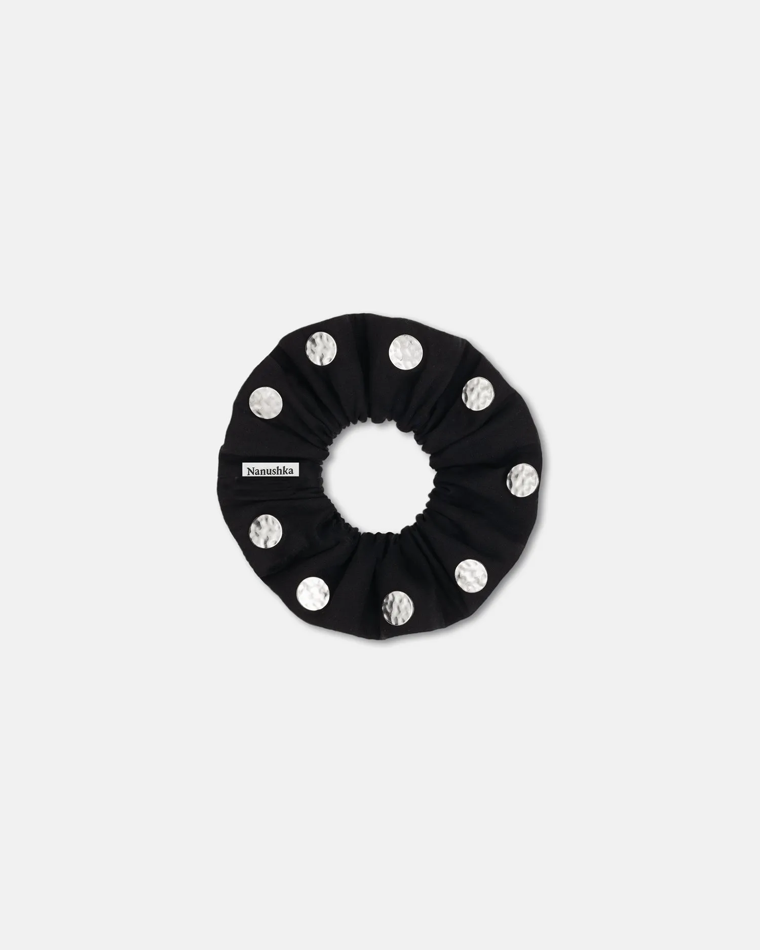Lou - Studded Organza Scrunchie - Black