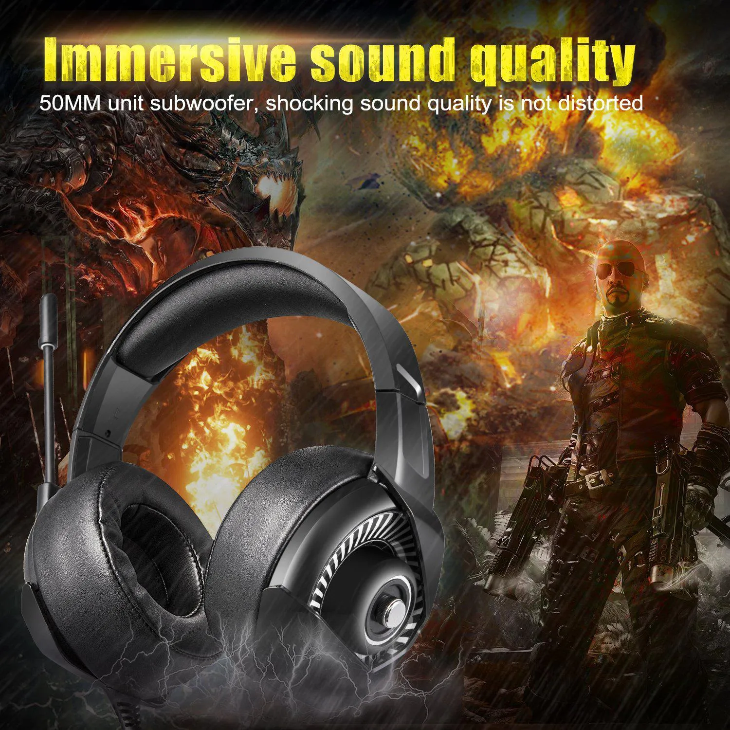 ONIKUMA K6 Casque PC Gamer Bass Stereo wired Gaming Headphones