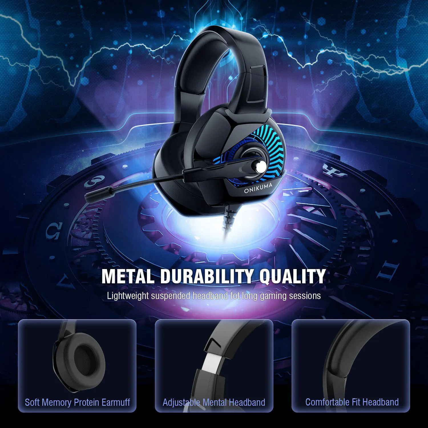 ONIKUMA K6 Casque PC Gamer Bass Stereo wired Gaming Headphones