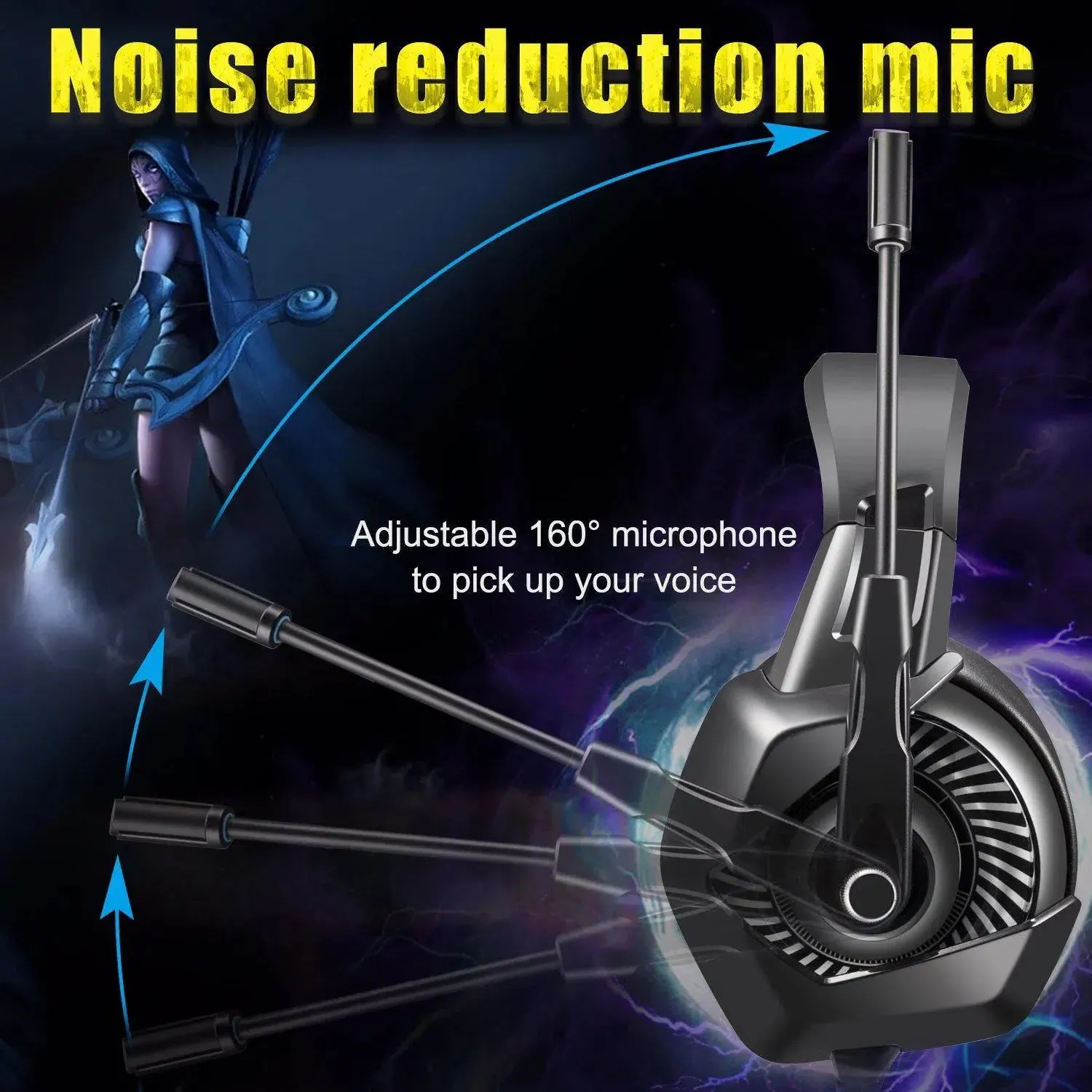 ONIKUMA K6 Casque PC Gamer Bass Stereo wired Gaming Headphones