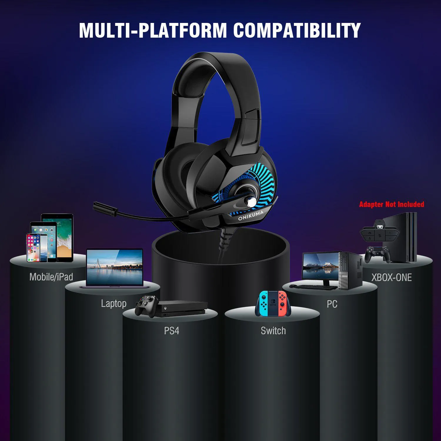 ONIKUMA K6 Casque PC Gamer Bass Stereo wired Gaming Headphones