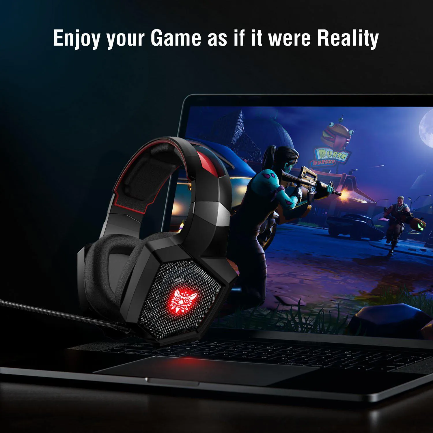 ONIKUMA K8 Wired Stereo Gaming Headphones With Mic LED Lights