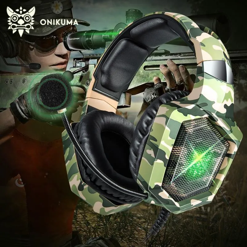 ONIKUMA K8 Wired Stereo Gaming Headphones With Mic LED Lights