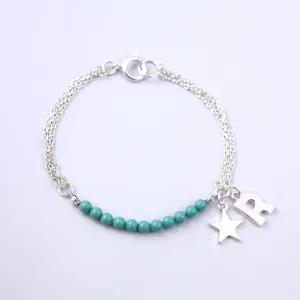 Personalised Silver Charm Bracelet Made with Pearls from Swarovski ®