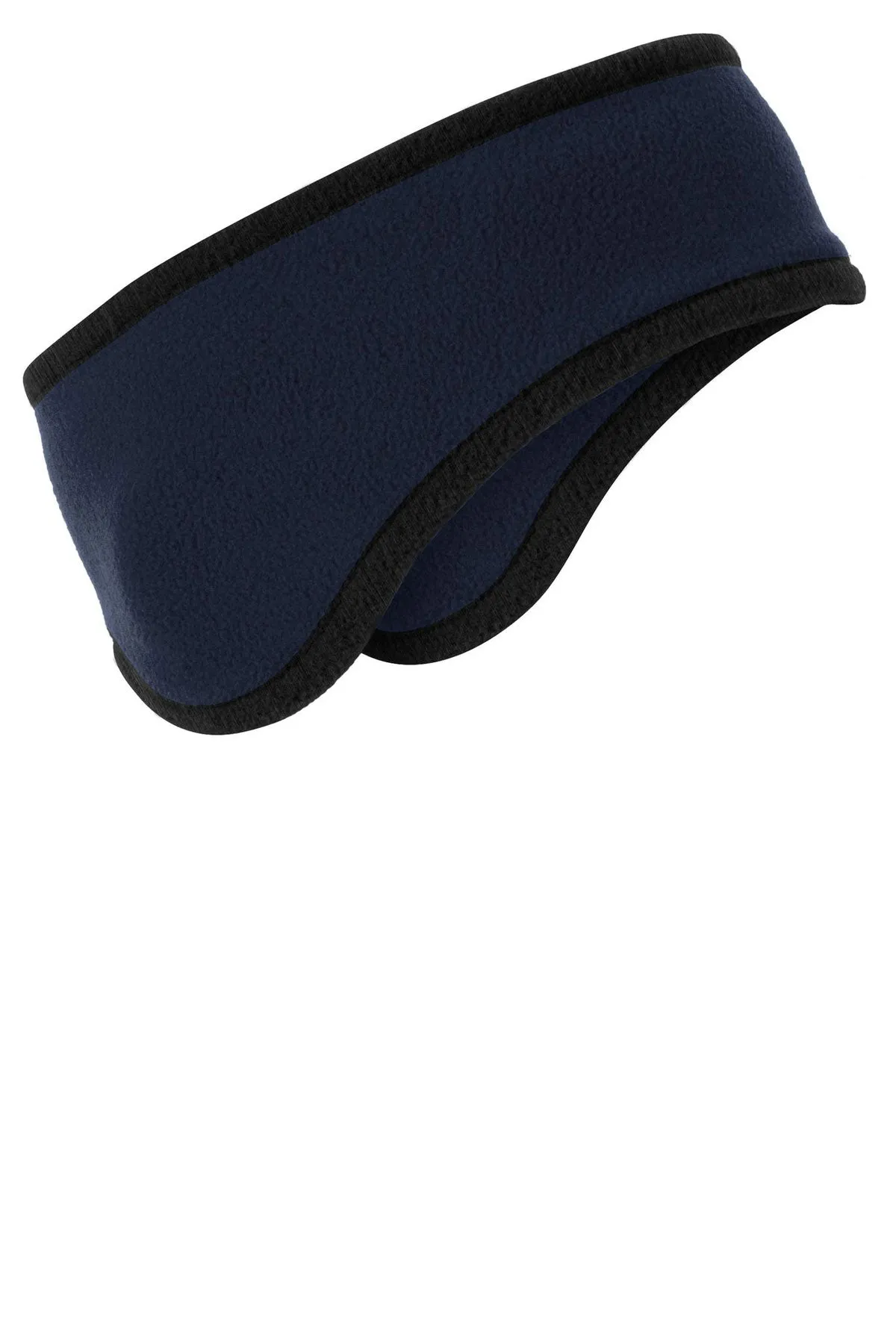 Port Authority Two-Color Fleece Customized Headbands, Navy