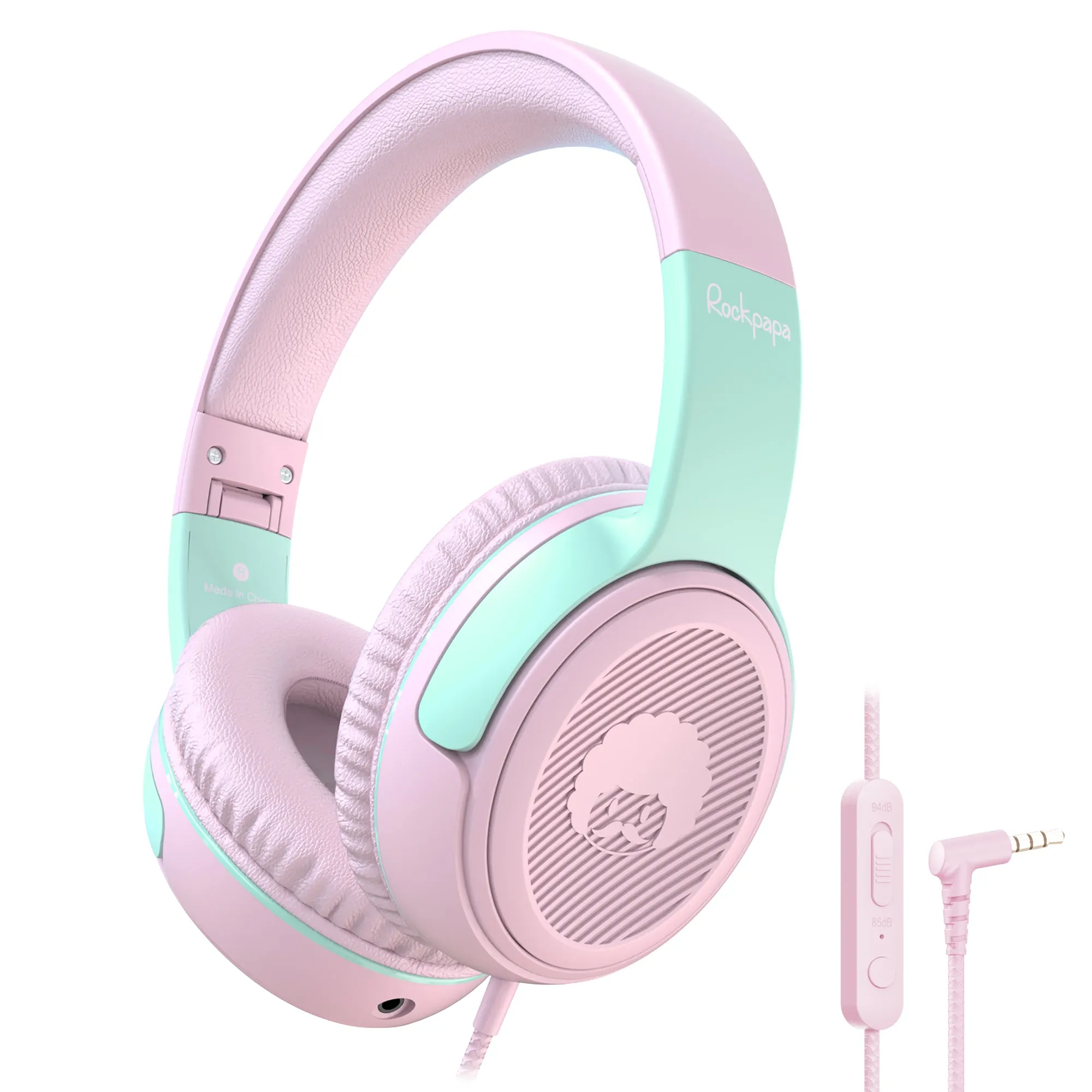Rockpapa Share 1 Wired Headphones with Microphone & Share Port & Volume Limiting for Kids Adults