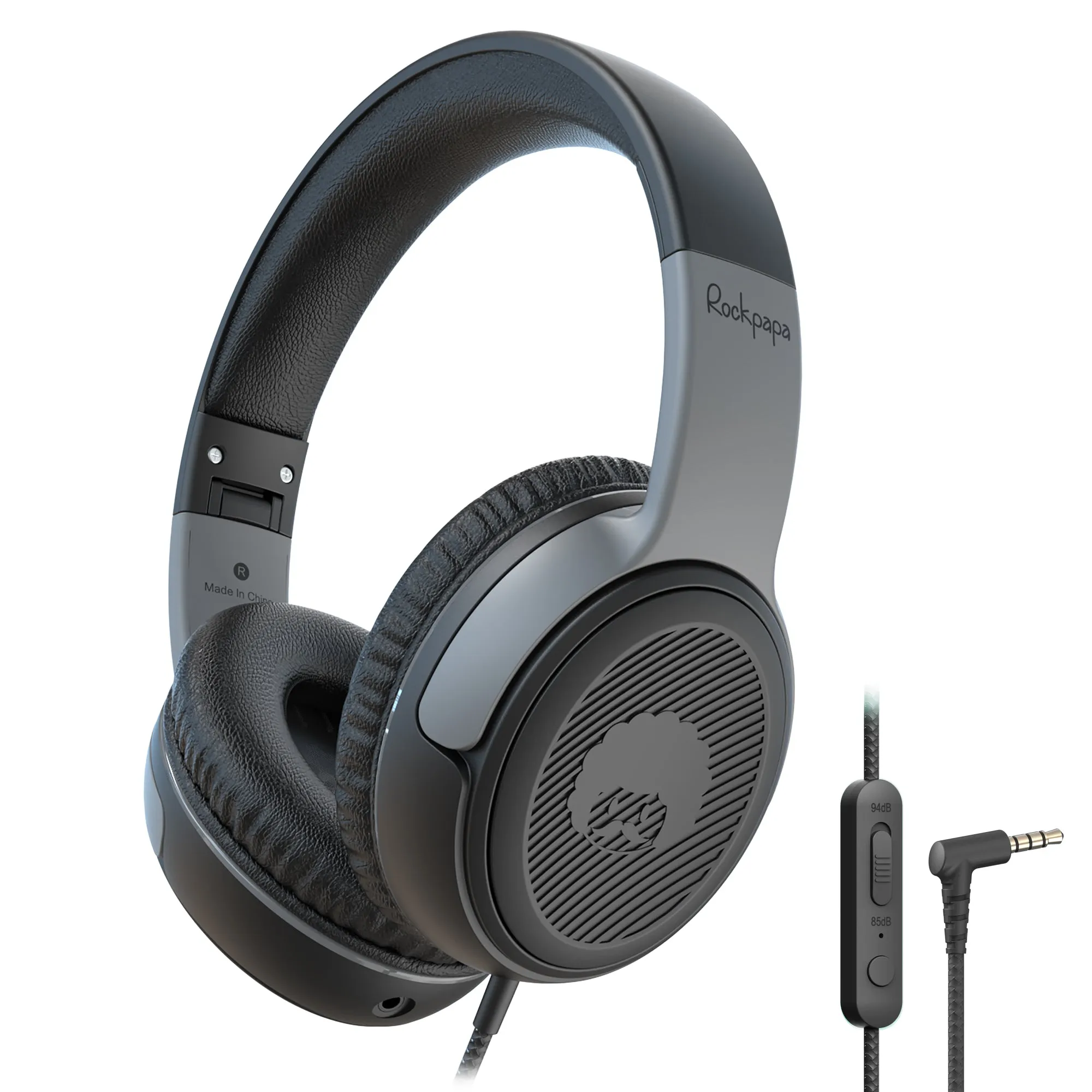 Rockpapa Share 1 Wired Headphones with Microphone & Share Port & Volume Limiting for Kids Adults