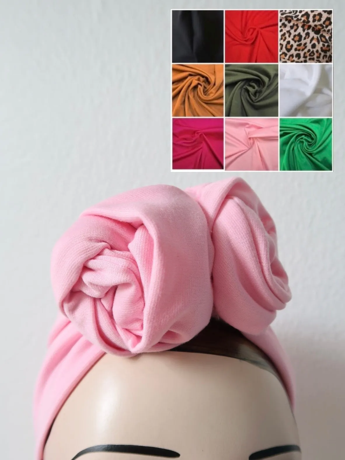 ROSE KNOT Vintage Style Pre-tied Headband in 9 Colours (made to order)