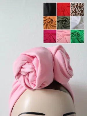 ROSE KNOT Vintage Style Pre-tied Headband in 9 Colours (made to order)