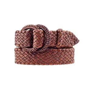 Saddler- Kangaroo Plaited Ladies Leather Ring Belt (32mm Wide)