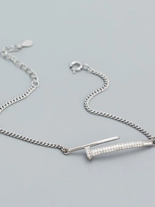 Screw on to You Bracelet, Diamond CZ .925 Sterling Silver Waterproof Bracelet
