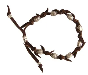 TOLTEC GYPSY - "ZINAY" Hilltribe Silver Bead and Deerskin Bracelet