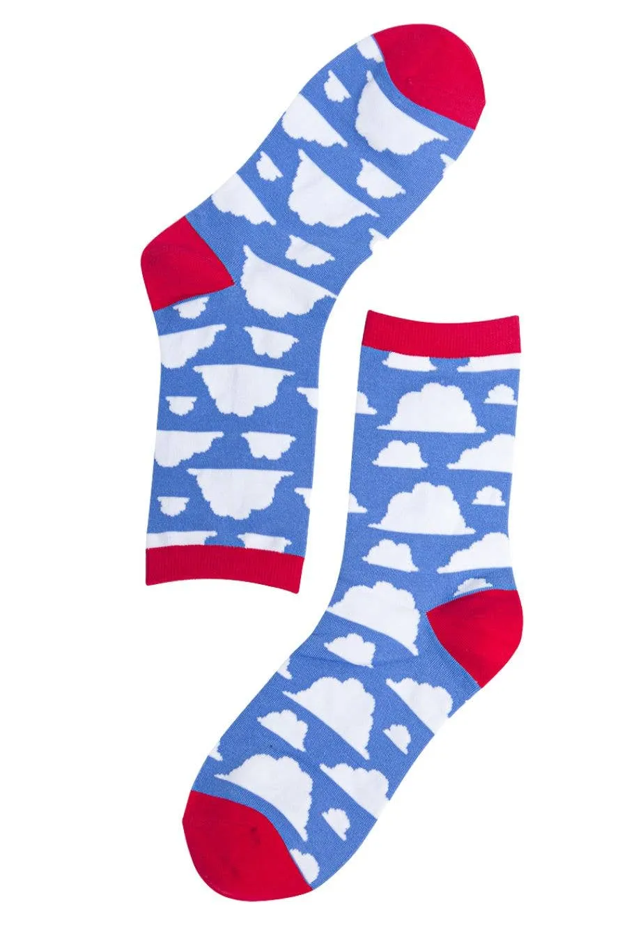 Womens Bamboo Socks Cloud Ankle Socks Novelty Blue